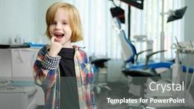  Presentation with finger point - Presentation theme enhanced with cute-little-boy-stands background and a gray colored foreground