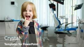 Presentation with dentistry - Presentation design with cute-little-boy-stands background and a gray colored foreground