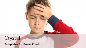  Presentation with head ache - Presentation with cute little boy suffering background and a lemonade colored foreground
