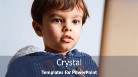  Presentation with cartoon - PPT theme having cute-little-boy-watching-cartoon background and a ocean colored foreground