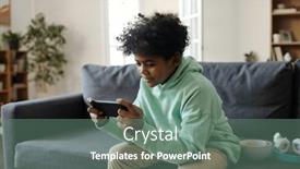  Presentation with movie - Slide deck with cute-little-boy-watching-online background and a seafoam green colored foreground