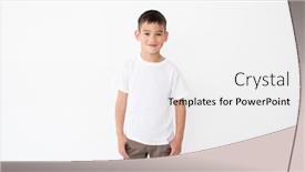  Presentation with blank - PPT theme having cute-little-boy-wearing-blank background and a white colored foreground