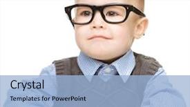  Presentation with isolated paw prints over white - Colorful PPT layouts enhanced with cute little boy wearing glasses backdrop and a light blue colored foreground