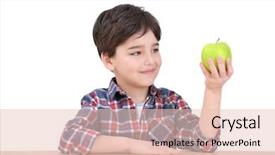  Presentation with apple cider vinegar histrory - Colorful presentation theme enhanced with cute little boy with apple backdrop and a lemonade colored foreground