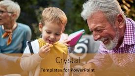  Presentation with cute - Amazing PPT layouts having cute-little-boy-with-grandpa backdrop and a gold colored foreground