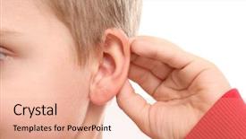  Presentation with cute flower heart - Slide set consisting of cute little boy with hearing background and a coral colored foreground