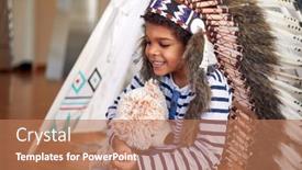  Presentation with atmosphere - Slide deck with cute-little-boy-with-indian background and a coral colored foreground