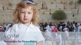  Presentation with jewish western wall - PPT theme with cute-little-boy-with-long background and a sky blue colored foreground