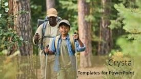  Presentation with trekking - Theme featuring cute-little-boy-with-trekking background and a coral colored foreground
