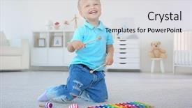  Presentation with xylophone - Slides having cute little boy with xylophone background and a light gray colored foreground