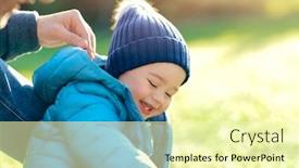  Presentation with family day - Theme enhanced with cute little boy with his father playing outdoors on the fresh green grass field in bright sunny day happy family with pleasure spending time together enjoying first spring day background and a blonde colored foreground