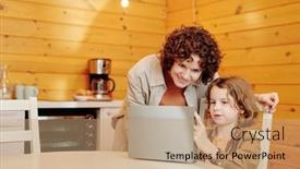  Presentation with mom - Slides with cute-little-boy background and a coral colored foreground