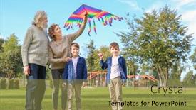  Presentation with grandparents day - Beautiful PPT layouts featuring cute little boys with grandparents in park on sunny day backdrop and a gold colored foreground