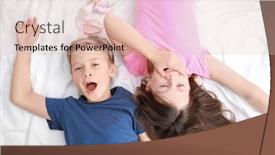  Presentation with sister - Colorful slides enhanced with cute little brother and sister waking up in bed backdrop and a lemonade colored foreground