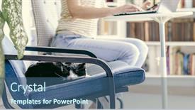  Presentation with stay healthy - Slides having cute-little-cat-sleeping background and a ocean colored foreground