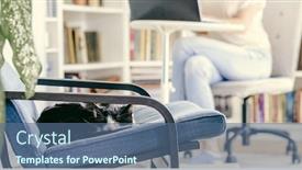  Presentation with stay healthy - Cool new slides with cute-little-cat-sleeping backdrop and a ocean colored foreground