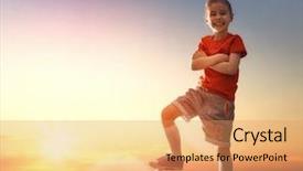  Presentation with football plays - Amazing slides having cute little child dreams backdrop and a coral colored foreground