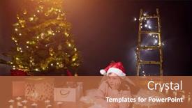  Presentation with child tree - Amazing slide set having cute-little-child-girl-writes backdrop and a red colored foreground