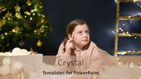  Presentation with child tree - Cool new slide deck with cute-little-child-girl-writes backdrop and a coral colored foreground