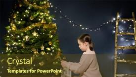  Presentation with child tree - Presentation theme consisting of cute-little-child-girl background and a tawny brown colored foreground