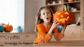  Presentation with cute - Theme having cute-little-child-girl and a coral colored foreground