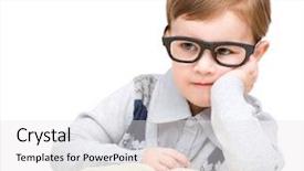  Presentation with book glasses - Cool new slide deck with cute-little-child-play backdrop and a white colored foreground