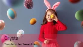  Presentation with easter basket - Theme having cute-little-child-wearing-bunny background and a red colored foreground