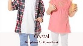  Presentation with ice cream - Slide set with cute-little-children-eating-ice background and a  colored foreground