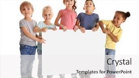  Presentation with white parents and black children - Amazing slide deck having cute little children with poster backdrop and a white colored foreground