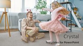  Presentation with magic wand - Presentation theme enhanced with cute-little-daughter-with-magic background and a  colored foreground