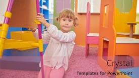  Presentation with fair - PPT theme enhanced with cute-little-fair-haired-girl background and a coral colored foreground