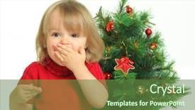  Presentation with animated christmas tree - PPT layouts enhanced with cute little girl and christmas background and a  colored foreground
