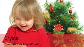  Presentation with girl christmas - Beautiful theme featuring cute little girl and christmas tree backdrop and a red colored foreground