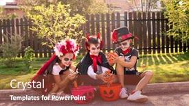  Presentation with green house - Cool new theme with cute-little-girl-and-two backdrop and a tawny brown colored foreground