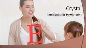  Presentation with cute - Presentation theme having cute little girl at speech background and a light gray colored foreground