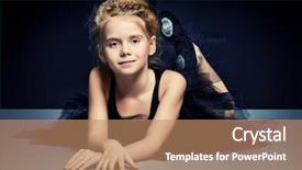  Presentation with black girl - PPT theme featuring cute little girl ballet dancer background and a  colored foreground