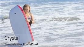  Presentation with boogie woogie - Amazing theme having cute little girl boogie boarding backdrop and a light blue colored foreground