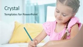  Presentation with crayon - Cool new presentation theme with social media - development knowledge study education concept backdrop and a light gray colored foreground.