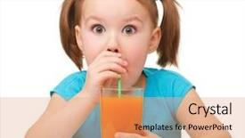  Presentation with rainbow over orad - Presentation theme with cute little girl drinks orange background and a coral colored foreground