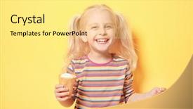  Presentation with tropical ice cream - Beautiful theme featuring cute little girl eating ice backdrop and a blonde colored foreground