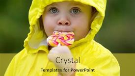  Presentation with lollipop - Beautiful presentation featuring cute little girl eating a lollipop backdrop and a yellow colored foreground
