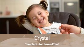  Presentation with infant - Slides enhanced with cute little girl eating background and a coral colored foreground