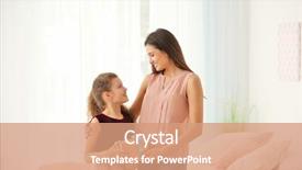  Presentation with an open gift box - Amazing presentation design having cute little girl giving gift backdrop and a coral colored foreground