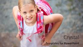  Presentation with well - Presentation theme with cute-little-girl-going-home background and a  colored foreground