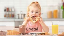  Presentation with home inspections - Audience pleasing PPT layouts consisting of cute little girl having breakfast backdrop and a coral colored foreground