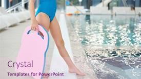  Presentation with blue pink - Colorful slide deck enhanced with cute-little-girl-in-blue backdrop and a pink colored foreground