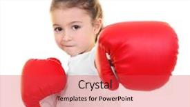  Presentation with boxing - Slide deck consisting of cute little girl in boxing background and a red colored foreground