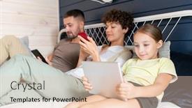  Presentation with social networks - Beautiful PPT theme featuring cute-little-girl-in-casualwear backdrop and a lemonade colored foreground