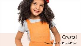  Presentation with orange - Amazing PPT layouts having cute little girl in orange backdrop and a  colored foreground