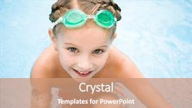  Presentation with swimming pool - Cool new presentation design with cute little girl in swimming backdrop and a  colored foreground